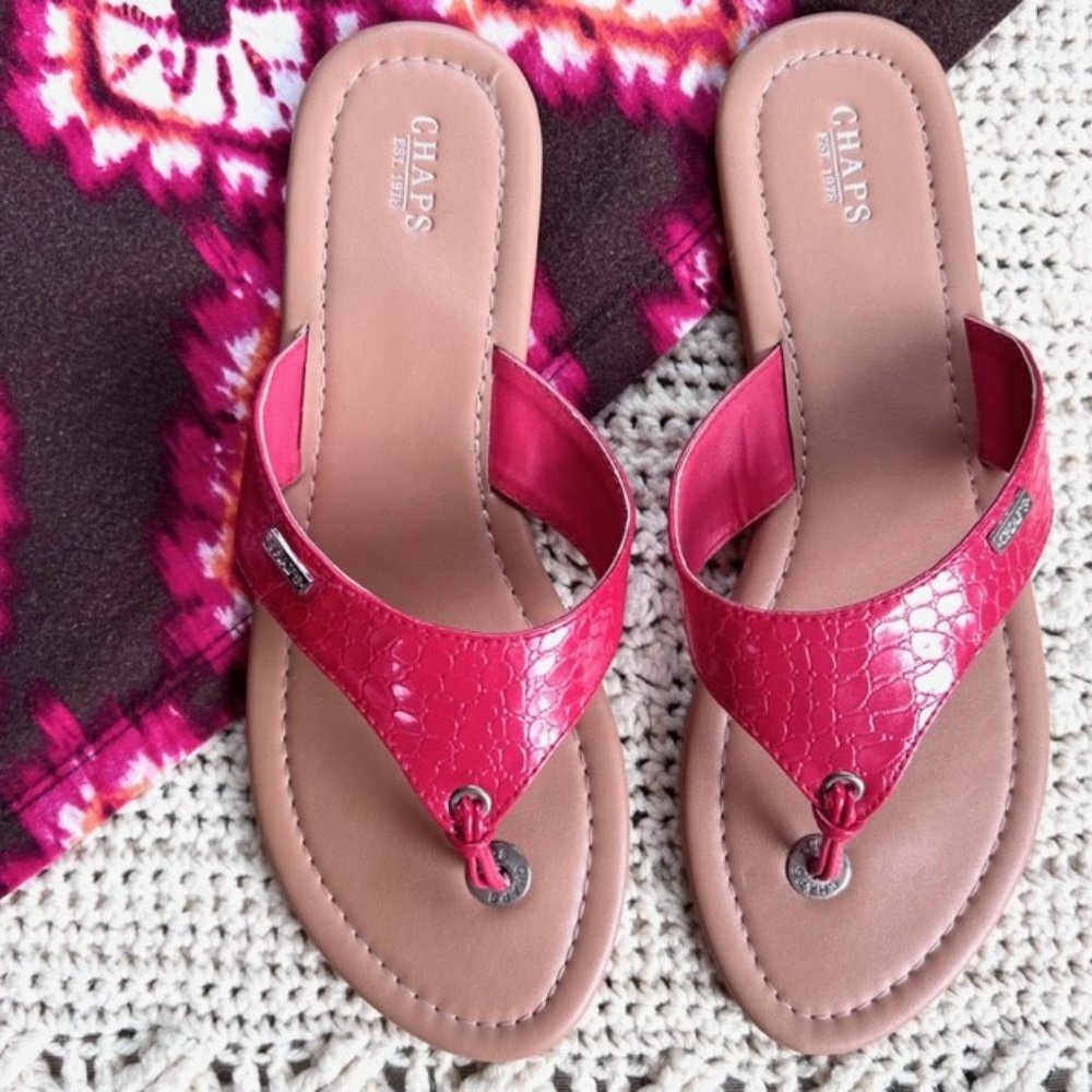 Chaps Women's Coral Pink Flip Flops
